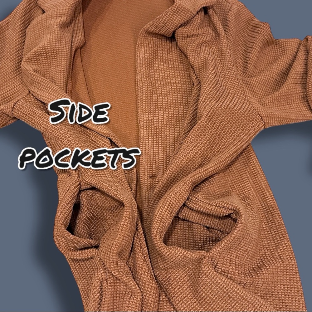 ✨HP✨EUC (Worn Once) Vernacular Waffle Knit Trench Style Cardigan. Size Small - Picture 10 of 14